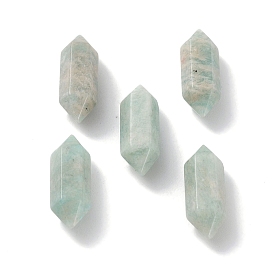 Natural Amazonite Double Terminal Pointed Beads, No Hole, Faceted, Bullet