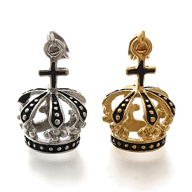 Вакуумное покрытие pvd 304 эмалированные подвески из нержавеющей стали, корона с крестиком