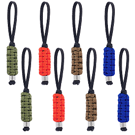 8piezas 4 colores poliéster y spandex cordón colgante decoraciones, con 304 bolas de acero inoxidable