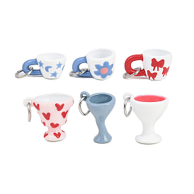 304 нержавеющей стальной эмали подвески, чашка прелести, с целью перехода в кольце, цвет нержавеющей стали