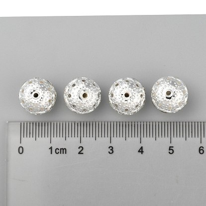 Perles en laiton de strass, Grade a, couleur argent plaqué, ronde, 12 mm de diamètre, Trou: 1.5mm