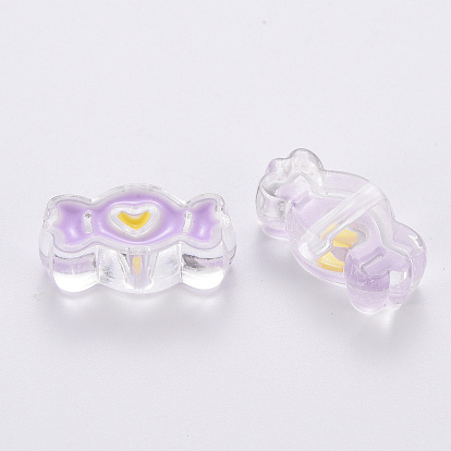 Perles acryliques transparentes, avec l'émail, candy