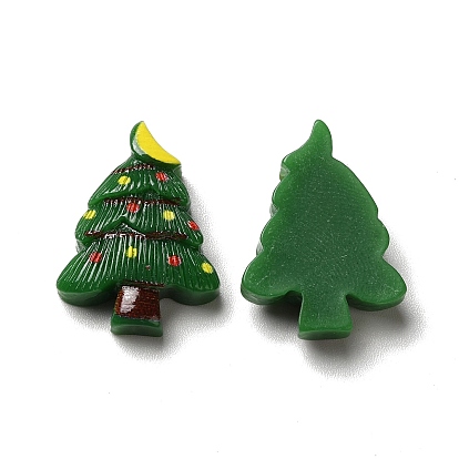 Christmas Opaque Resin Cabochons, Christmas Tree