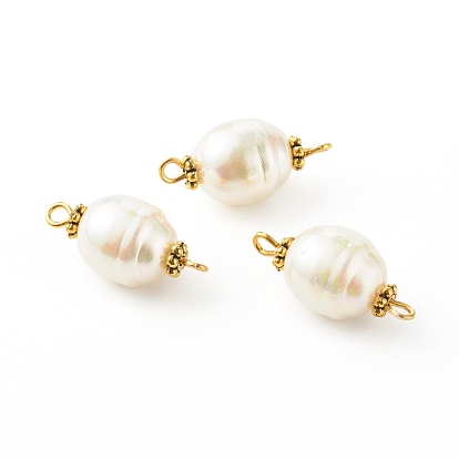 Acrylic Links, with Acrylic Imitation Pearl Beads, Iron Pins and Alloy Spacer Beads