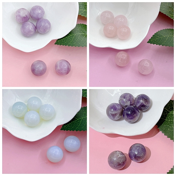 Natural & Synthetic Gemstone Healing Round Stones, Pocket Palm Stones for Reiki Ealancing