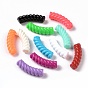 Opaque Acrylic Beads, Twist, Curved Tube