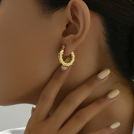 Простые 201 серьги-кольца из бамбука из нержавеющей стали для женщин, подарок на свидание