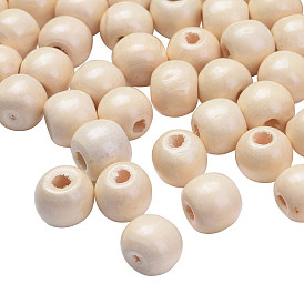 Des perles en bois naturel, perles rondes en macramé grand trou pour la fabrication artisanale, sans plomb