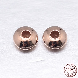Real Rose Gold Plated Saucer 925 Sterling Silver Spacer Beads