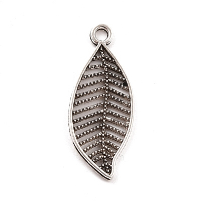 Retro Tibetan Style Zinc Alloy Pendants, Cadmium Free & Lead Free, Leaf