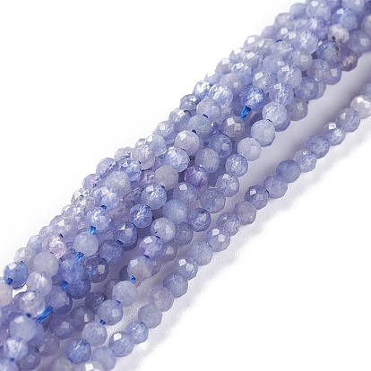 Natural Tanzanite Beads Strands, Round, Faceted