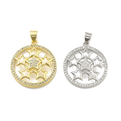 Стойка металлическая латунная микропрофилированная кубическая циркония подвески, круглая со звездой, без свинца и без кадмия, долговечный