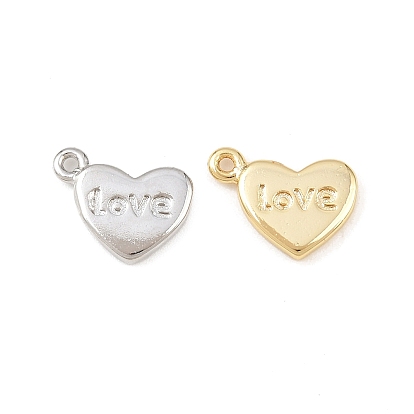 Латунь прелести, сердце со словом "love", долговечный, без свинца и без кадмия, стойки покрытие