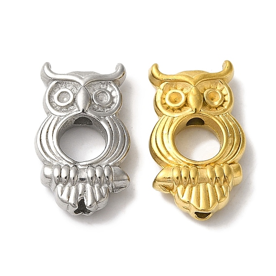 304 рамки для бусин из нержавеющей стали, сова
