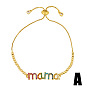 Mama Bracelet - Love Heart Crystal Bracelet with Western Letters (BRC25)