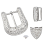 1Pc Belt Alloy Buckle Sets, include Roller Buckle, Rectangle, Triangle Zipper Stopper