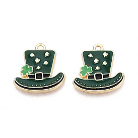 Подвески из сплава с эмалью ко Дню Святого Патрика, шляпные прелести, золотые, без кадмия, без никеля и без свинца