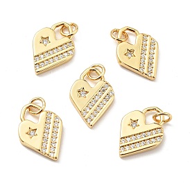 Латунные микро проложить кубического циркония подвески, с целью перехода в кольце, реальный 18 k позолоченный, долговечный, без свинца, без кадмии и без никеля, Сердце звездочкой