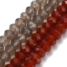 Природный агат бисер нитей, граненые, рондель