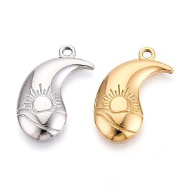 304 подвески из нержавеющей стали, очарование инь-ян, ионное покрытие (ip)