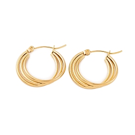 Ion Plating(IP) 304 Stainless Steel Hoop Earrings for Women, Multi-Strand Ring
