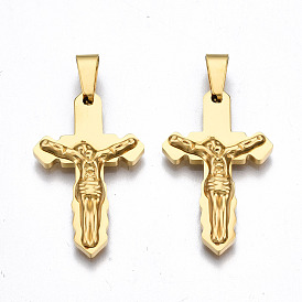 201 Stainless Steel Pendants, Crucifix Cross, for Easter