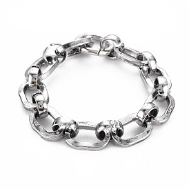 Men's Alloy Chain Bracelets, Oval