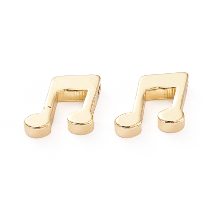 Brass Beads, Top Drilled Beads, Long-Lasting Plated, Musical Note