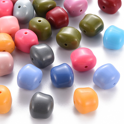 Opaque Acrylic Beads, Cuboid