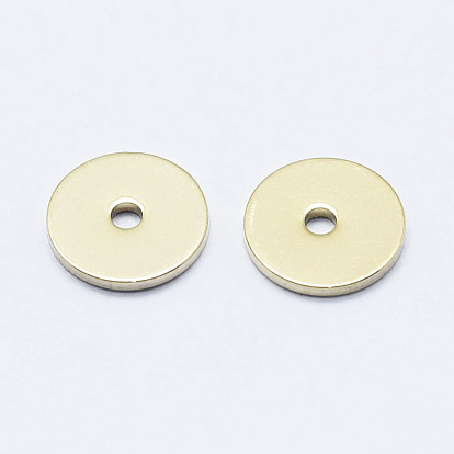 Brass Spacer Beads, Long-Lasting Plated, Nickel Free, Flat Round
