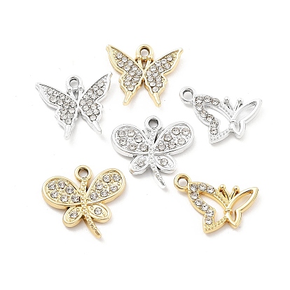Подвески из сплава и страза, УФ-покрытием, бабочка