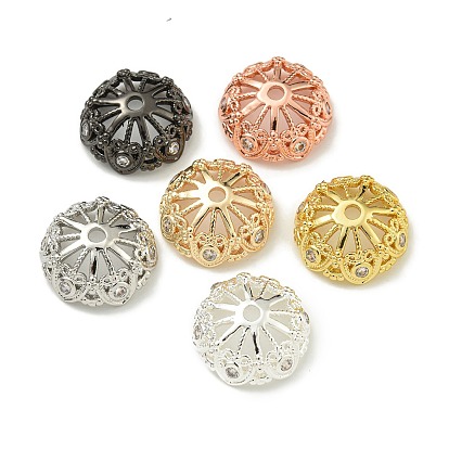 Покрытие стойки латунь микро паве прозрачные колпачки из кубического циркония, долговечный, без свинца и без кадмия, цветок