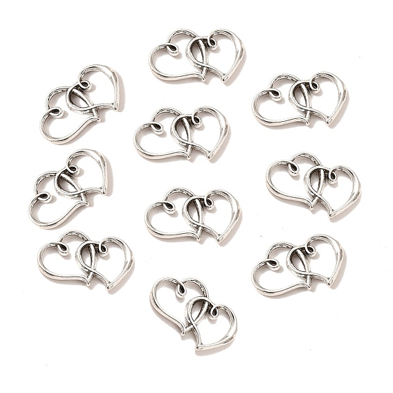 Сплавочные подвески тибетского стиля, без кадмия и без свинца, сердце, на день Святого Валентина, 19.5x32x3 мм