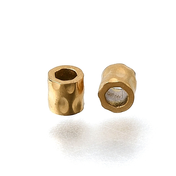 Рифленые 304 разделительные бусины из нержавеющей стали, колонка, ионное покрытие (ip)