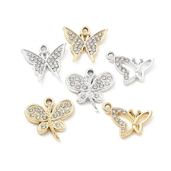 Подвески из сплава и страза, УФ-покрытием, бабочка