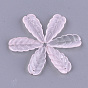 Transparent Spray Painted Glass Pendants, Leaf