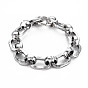 Men's Alloy Chain Bracelets, Oval