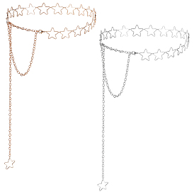 2шт. 2 цвета, ажурная цепочка из сплава в форме звезды, цепочки на талию и живот для женщин