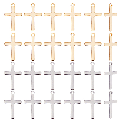 40шт. 2 цвета 201 наборы подвесок из нержавеющей стали, крестик