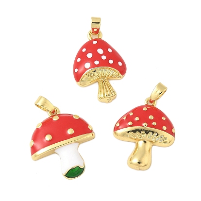 Латунь эмаль подвески, без кадмия и без свинца, грибное очарование