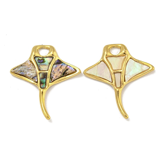 Ионное покрытие (ip) 304 подвески из ракушек pave paua из нержавеющей стали, рыбы прелести