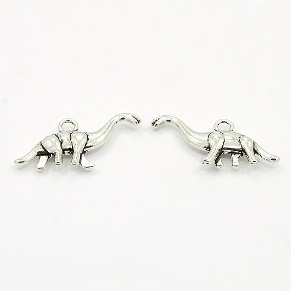 Сплавочные подвески тибетского стиля, динозавр, 13x27x4 мм, отверстие : 2 мм