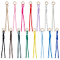 15Pcs 15 Colors Polyester Pendant Decorations, for Bag Ornaments, with 15Pcs Alloy Spring Gate Rings