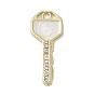 Brass Cubic Zirconia Pendents, with Enamel, Long-Lasting Plated, Key