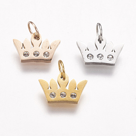 316 хирургические брелоки из нержавеющей стали, со стразами, подвески короны