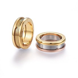 304 Stainless Steel Wide Band Rings, Flat Round with Roman Numerals
