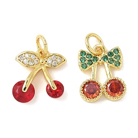 Латунные микро проложить кубического циркония подвески, черри прелести, стойки покрытие, долговечный, без кадмия и без свинца, с целью перехода в кольце