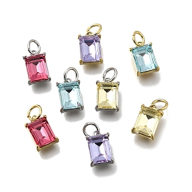 Прямоугольный латунный со стеклянными подвесками, одиночные каменные прелести, без кадмия и без свинца, долговечный, стойки покрытие