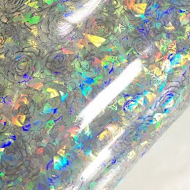 Переливающаяся лазерная ПВХ-ткань, роза, для кошелька, чемодан, швейное ремесло