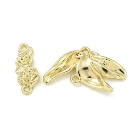 Прелести соединителя сплава, золотые, цветок / лист